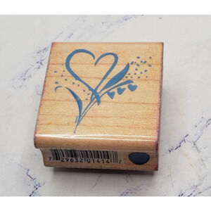 Hampton Art Judy Melvin Floral Heart Bouquet Wood Mounted Rubber Stamp 1414